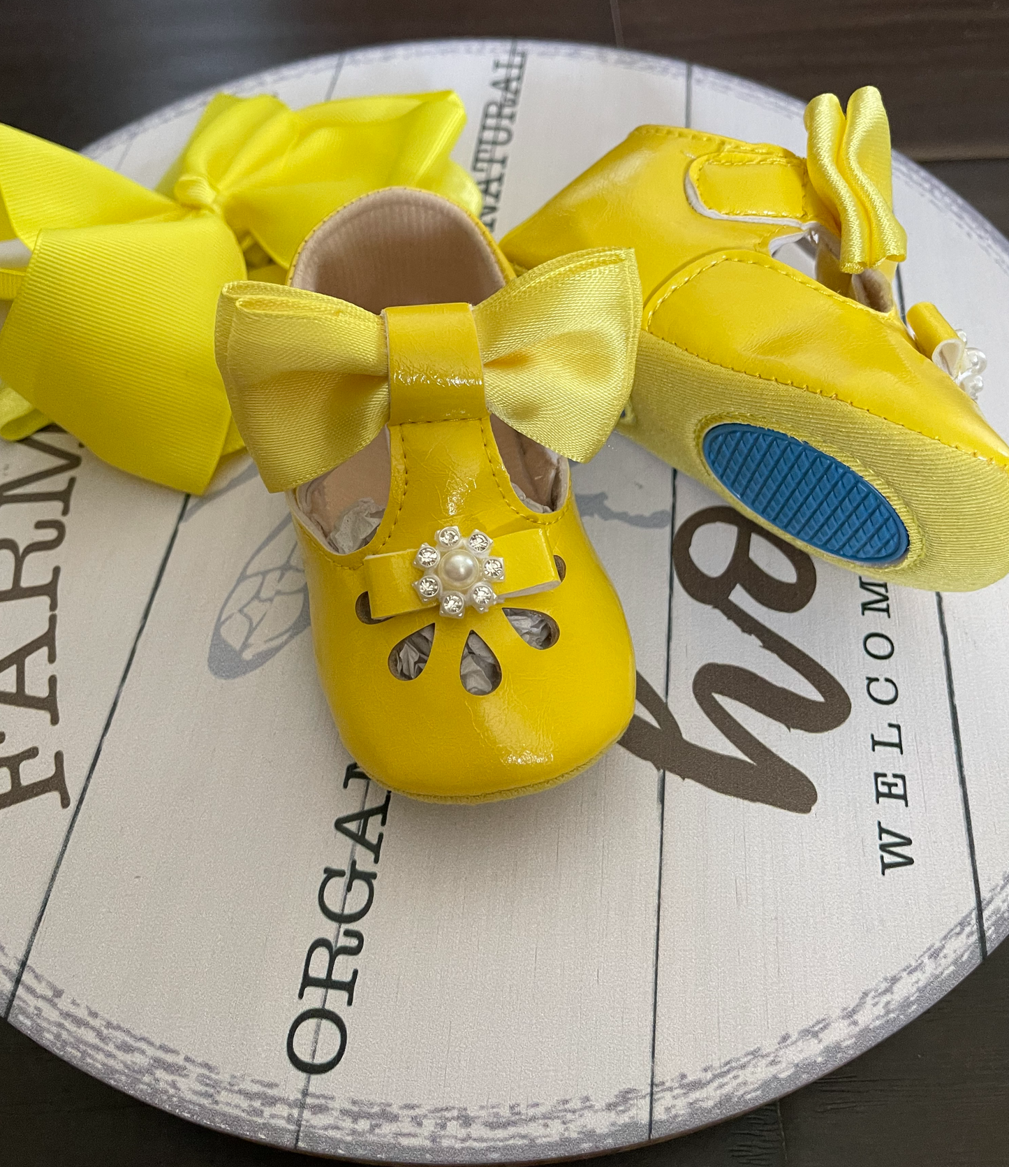 Bow & Flower pearl Baby Girl Shoes