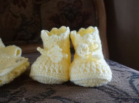 Light Yellow, Crochet Boy or Girl Romper outfit set