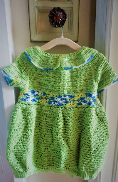 Short Sleeve, Pear Green Crochet Peter Pan Collar Boy Romper