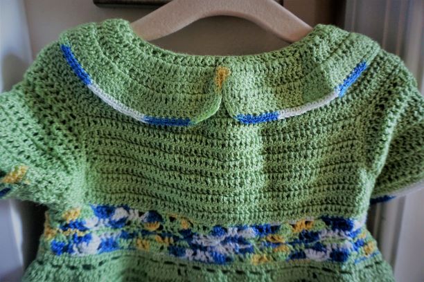 Short Sleeve, Pear Green Crochet Peter Pan Collar Boy Romper