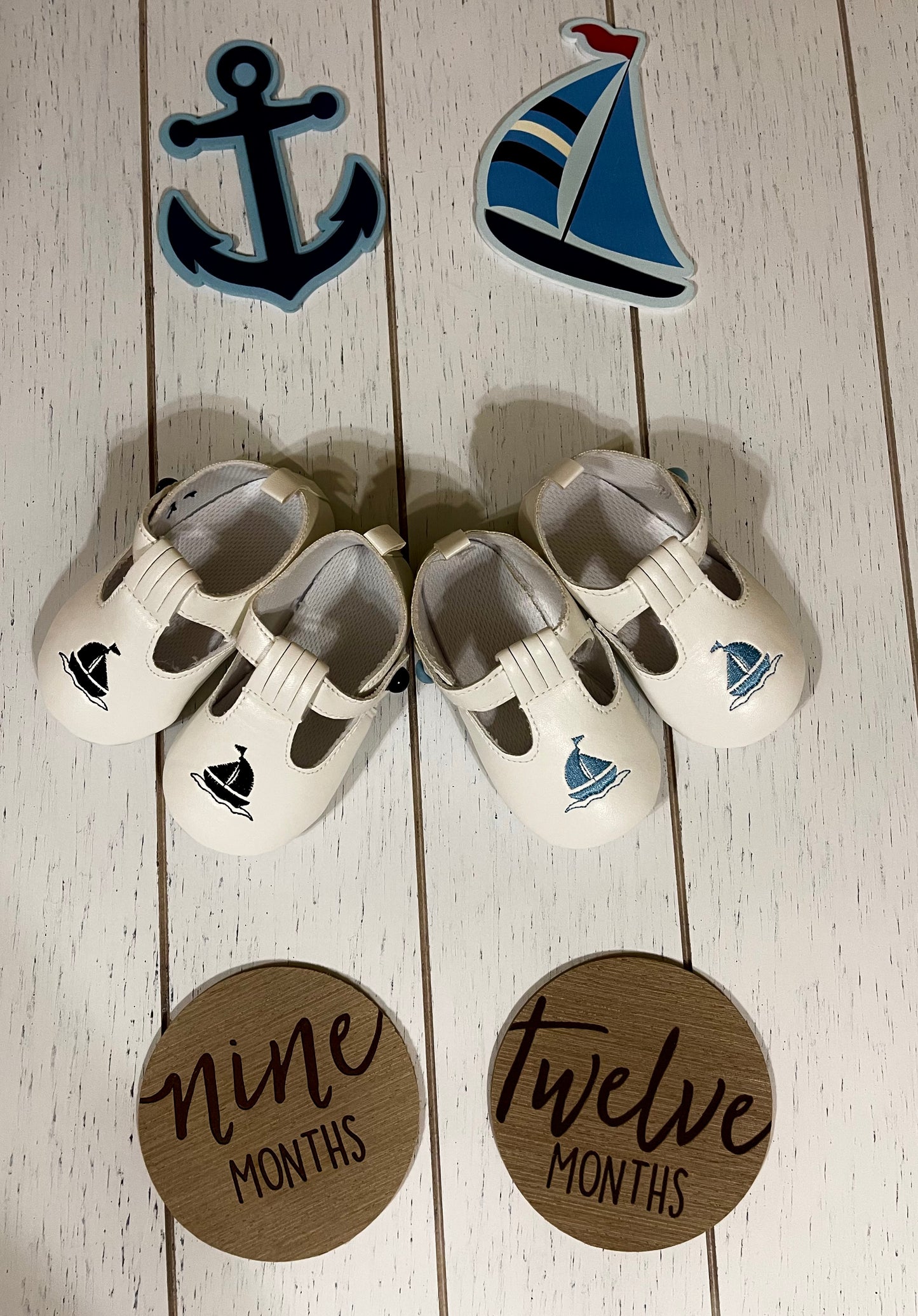 White Sailor Baby Boy Shoes or Girl Shoes