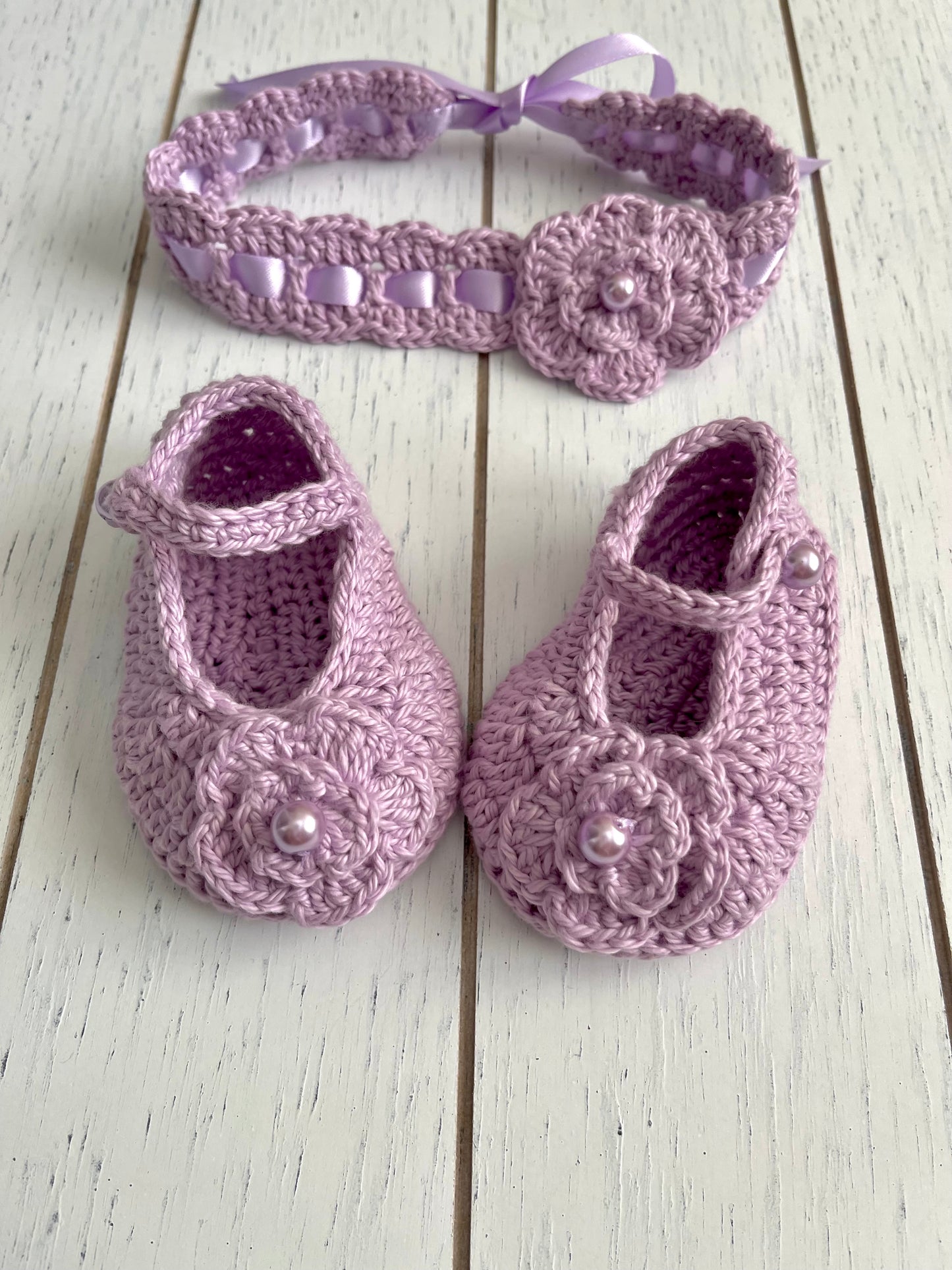Lavender Crochet Girl Overalls Outfit Set