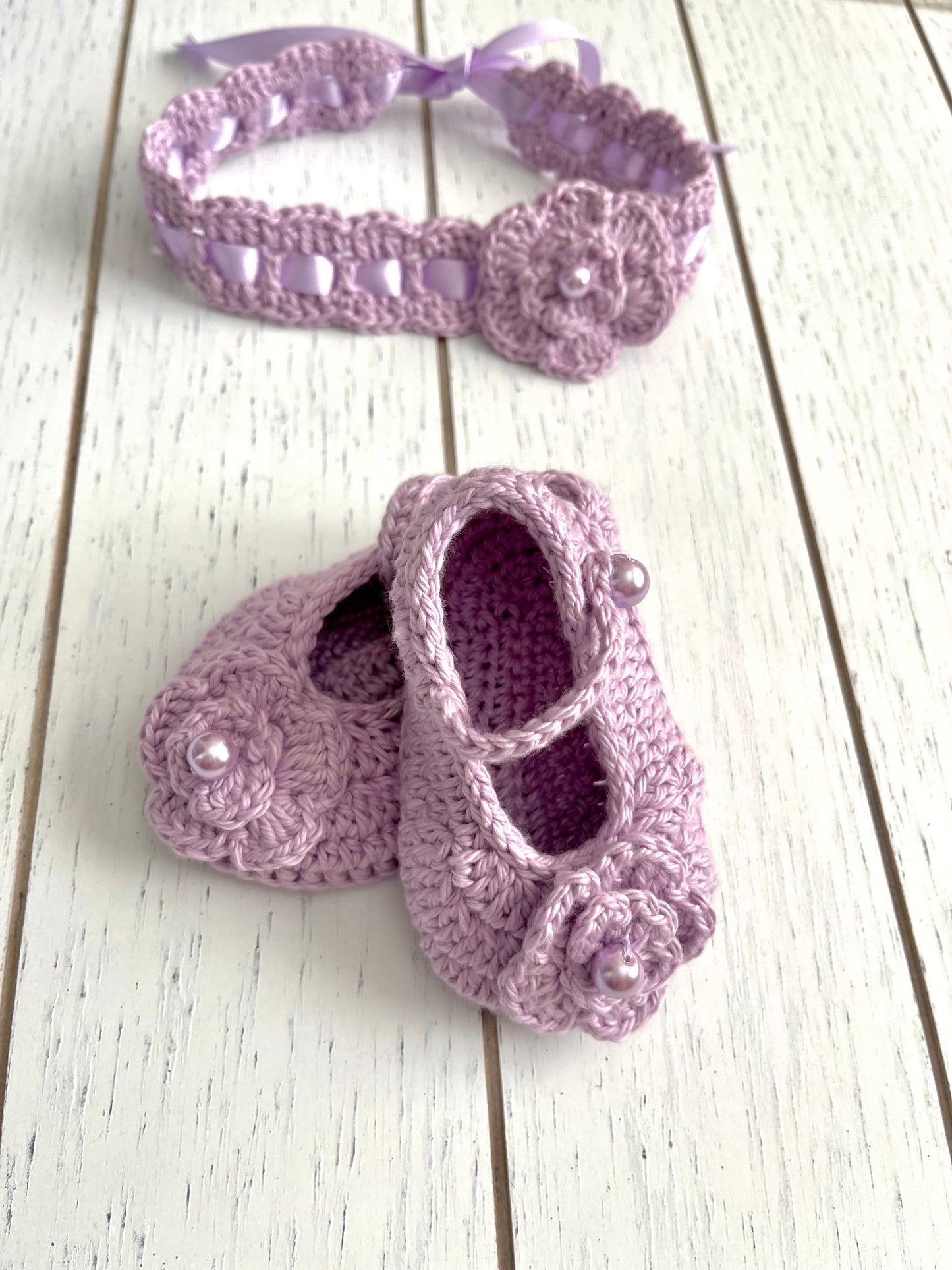Lavender Crochet Girl Overalls Outfit Set