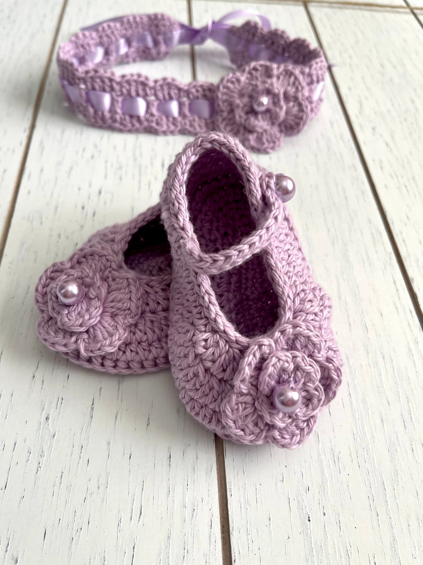 Lavender Crochet Girl Overalls Outfit Set