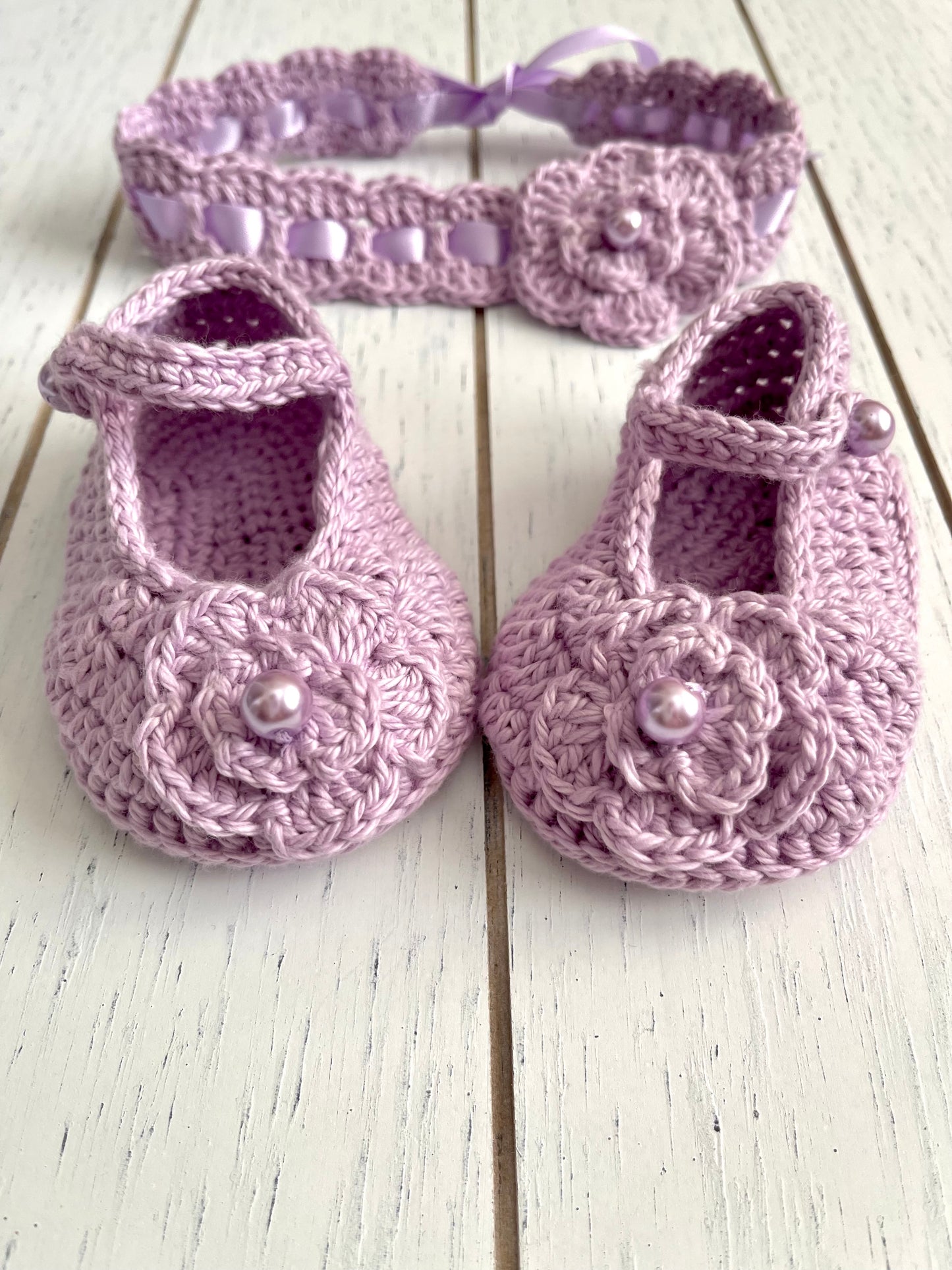 Lavender Crochet Girl Overalls Outfit Set