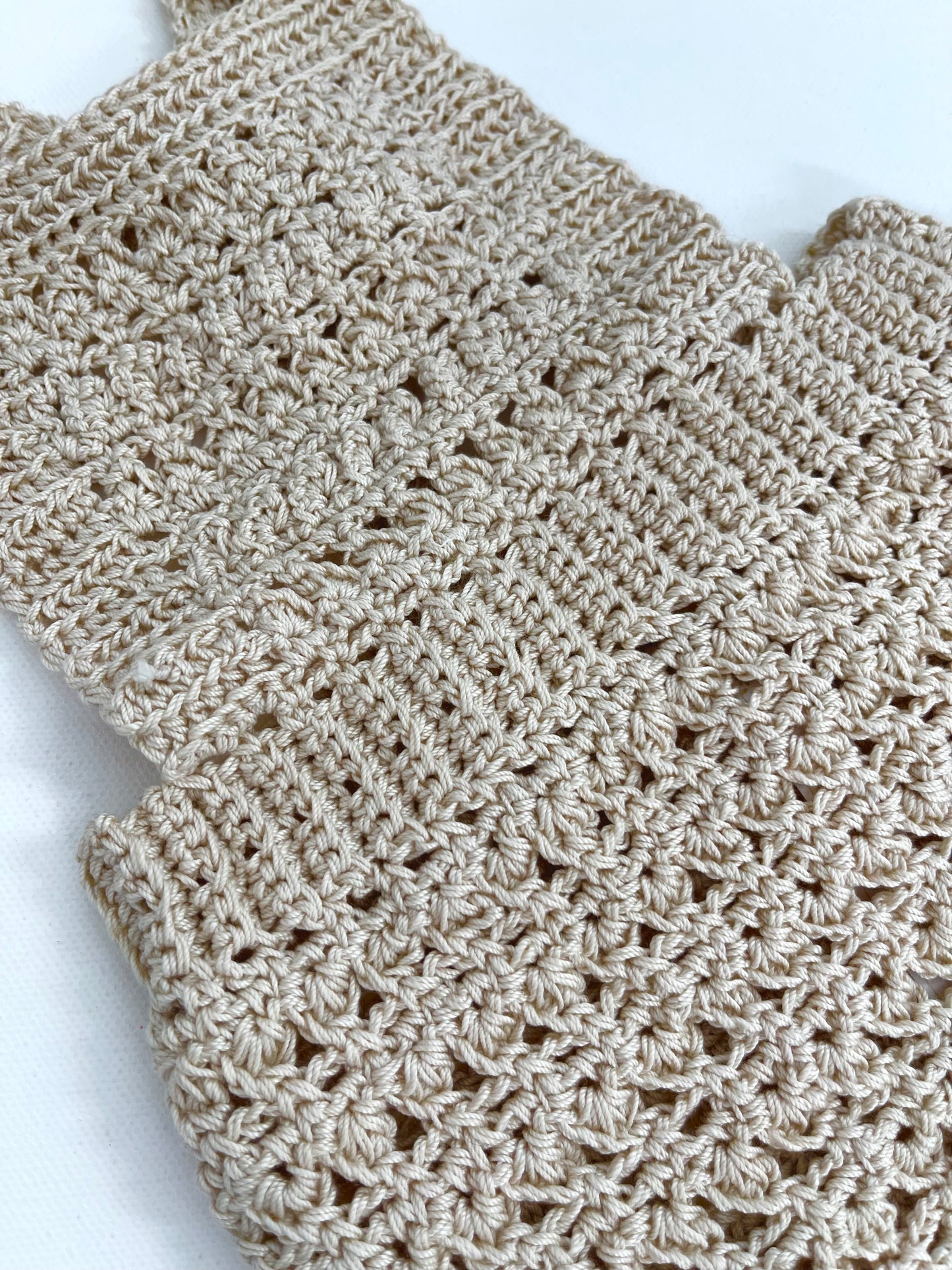 Beige Newborn Crochet Boy or Girl Overalls