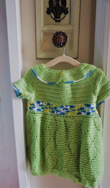 Short Sleeve, Pear Green Crochet  Peter Pan Collar Boy Romper