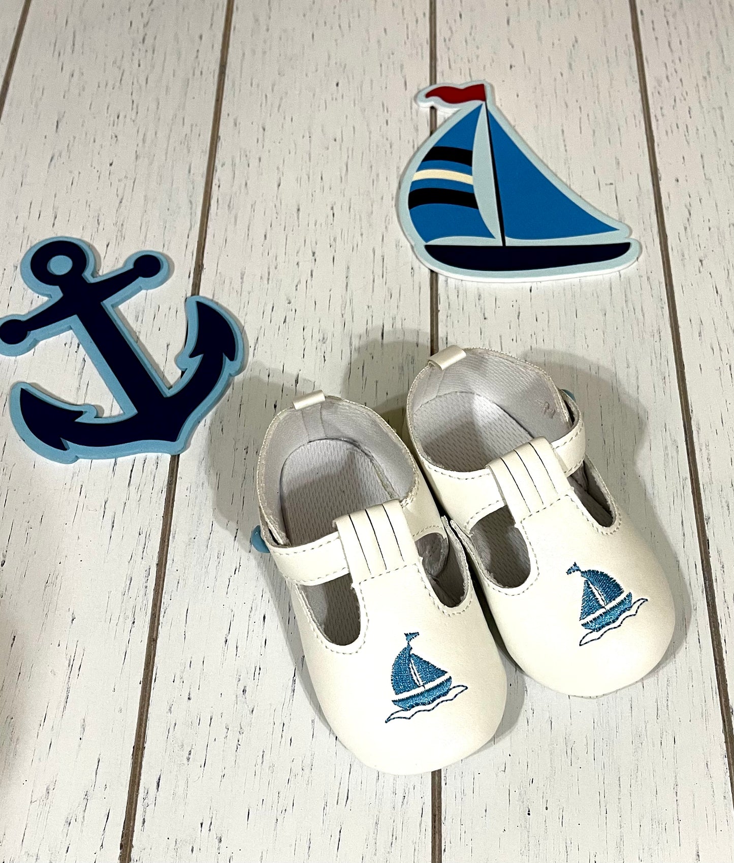 White Sailor Baby Boy Shoes or Girl Shoes