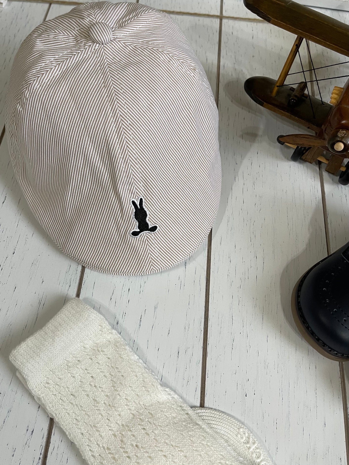 England Style Rabbit Stripe boy hat