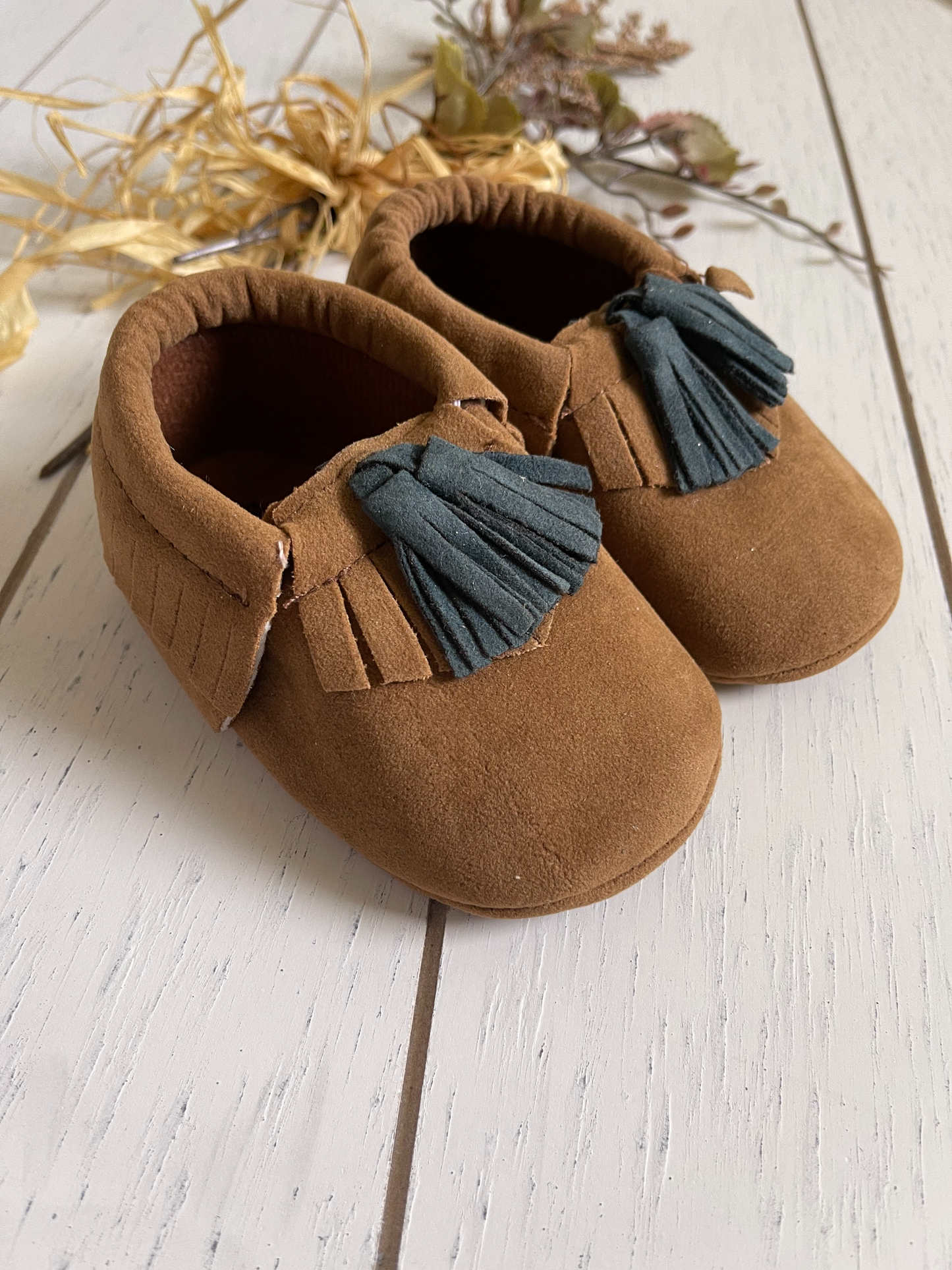 PU Leather Suede shoes with blue fringes, Boy Shoes