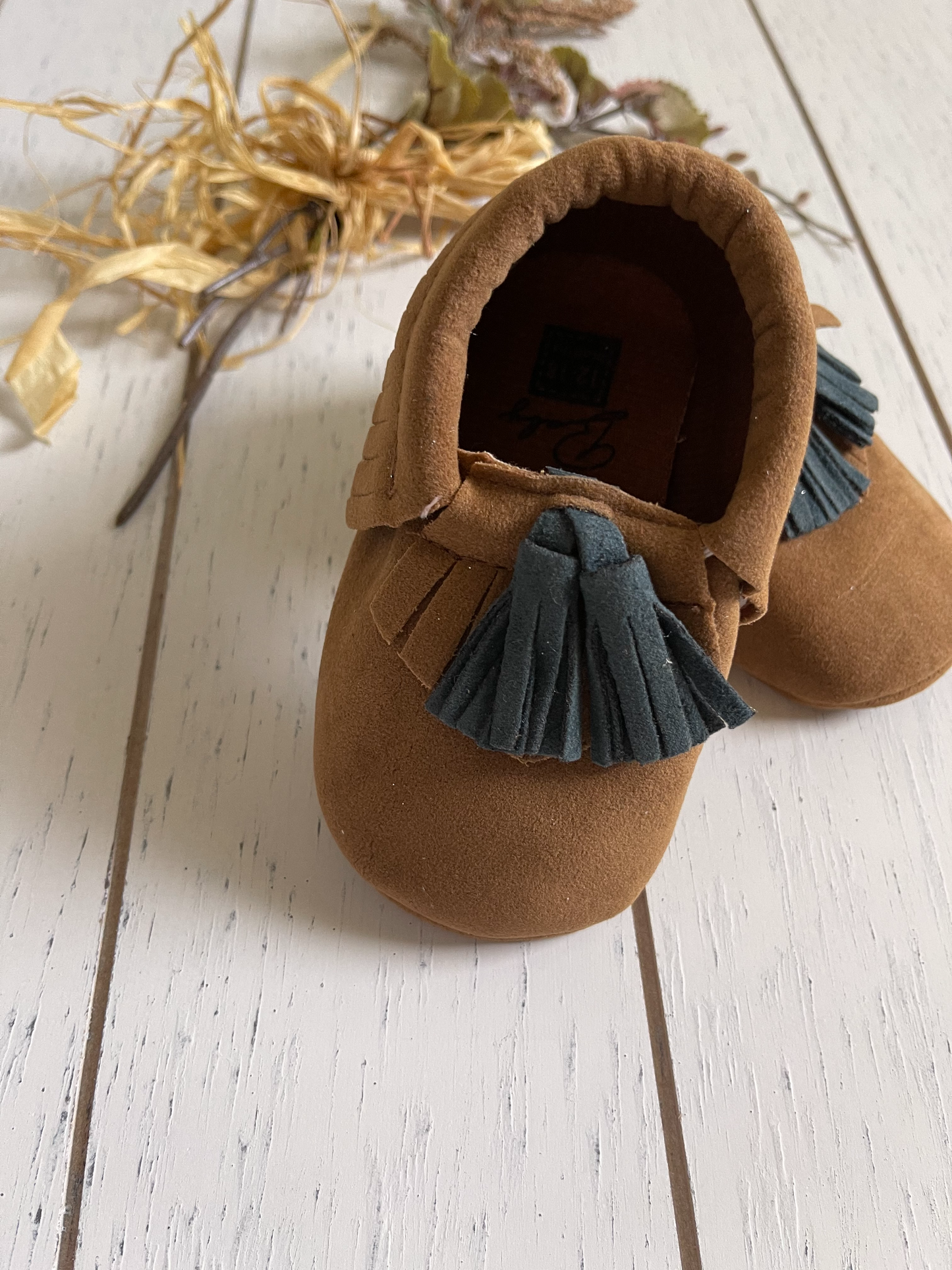 PU Leather Suede shoes with blue fringes, Boy Shoes