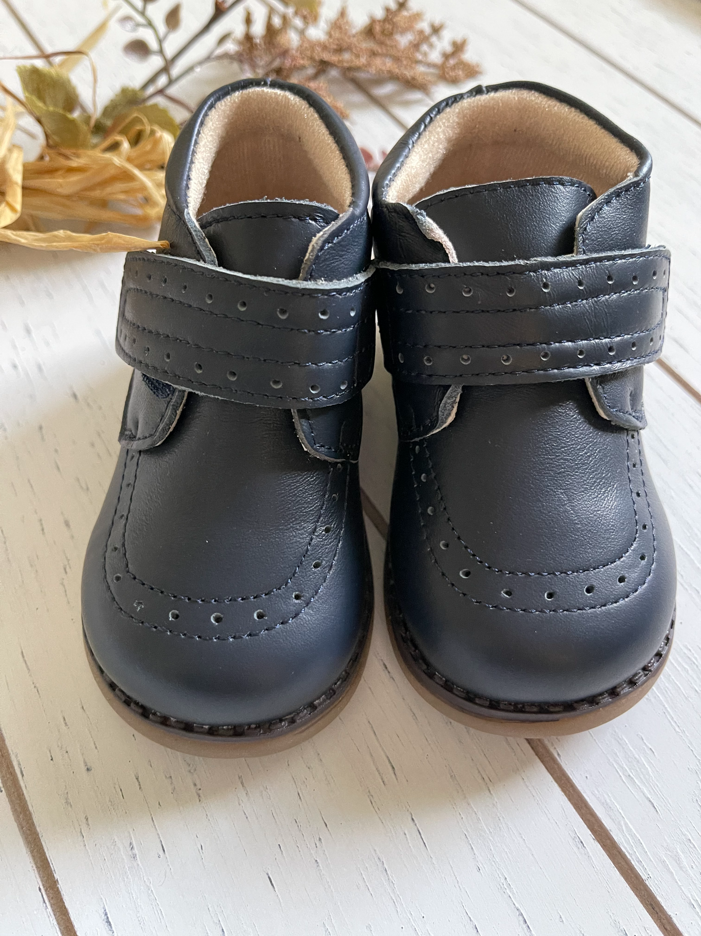 Genuine Leather Strap Ankle Boots, Boy or Girl Shoes