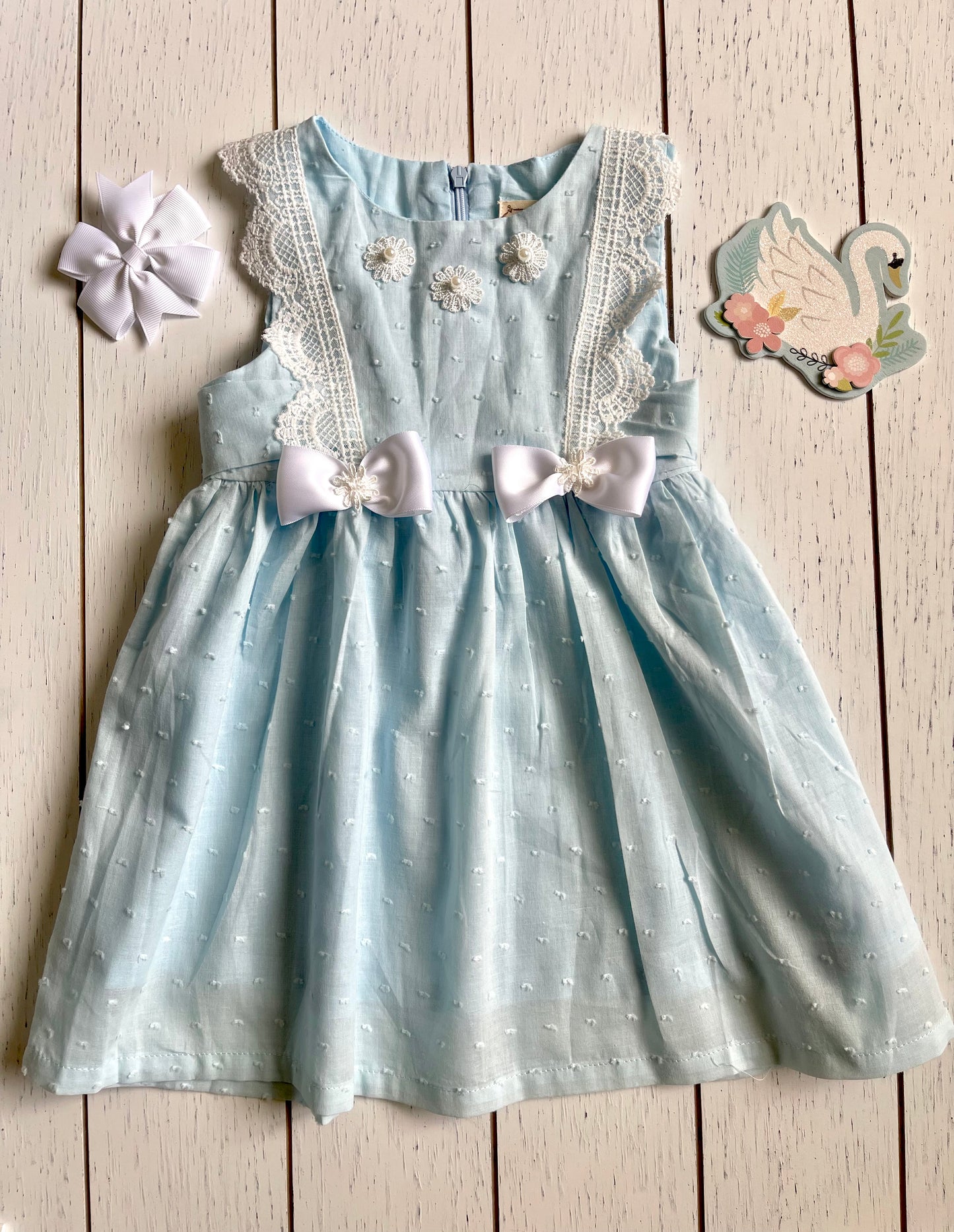 Sky Blue Bow Girl Dress