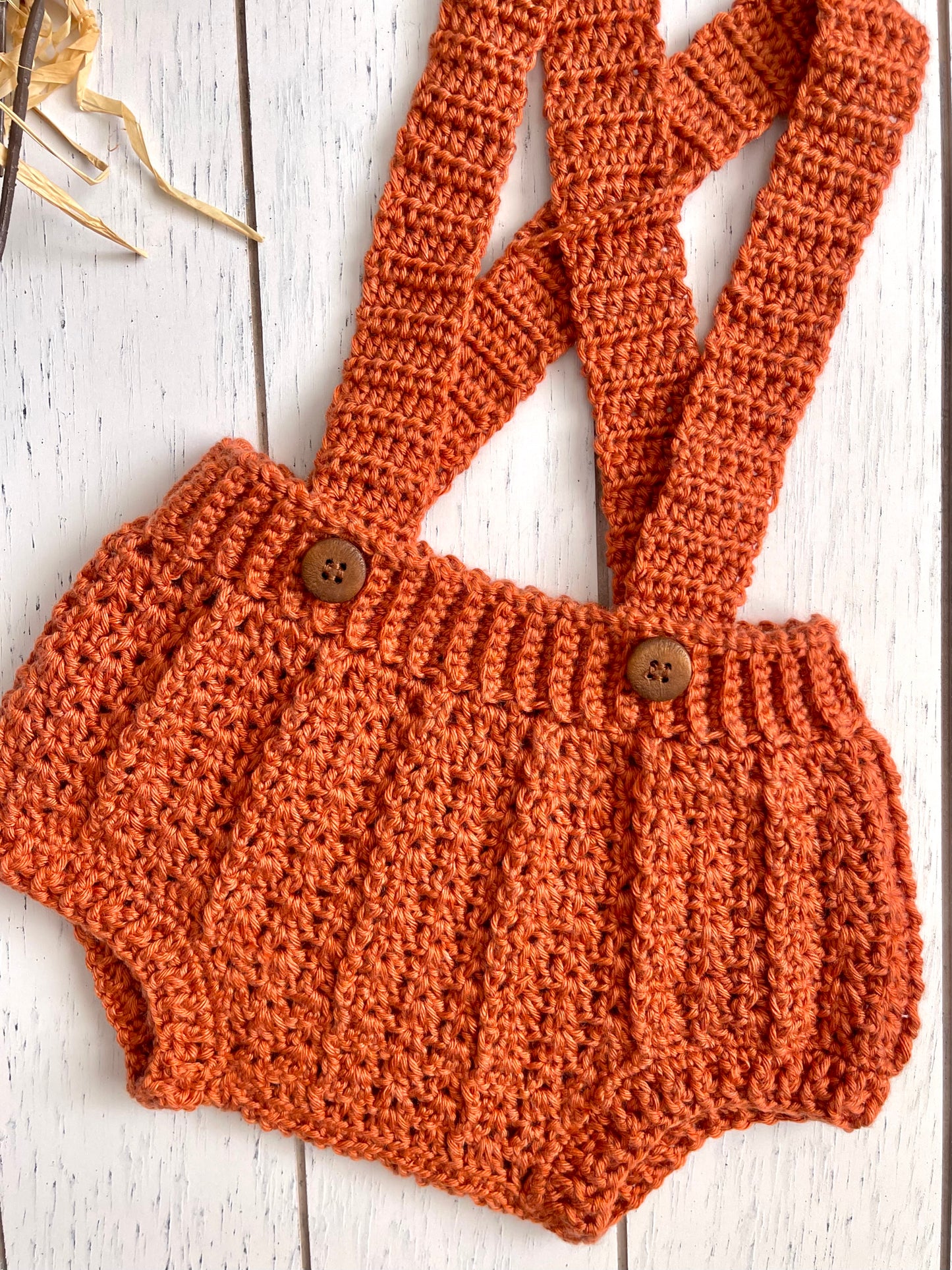 Pumpkin Crochet Boy Overalls Outfit Set