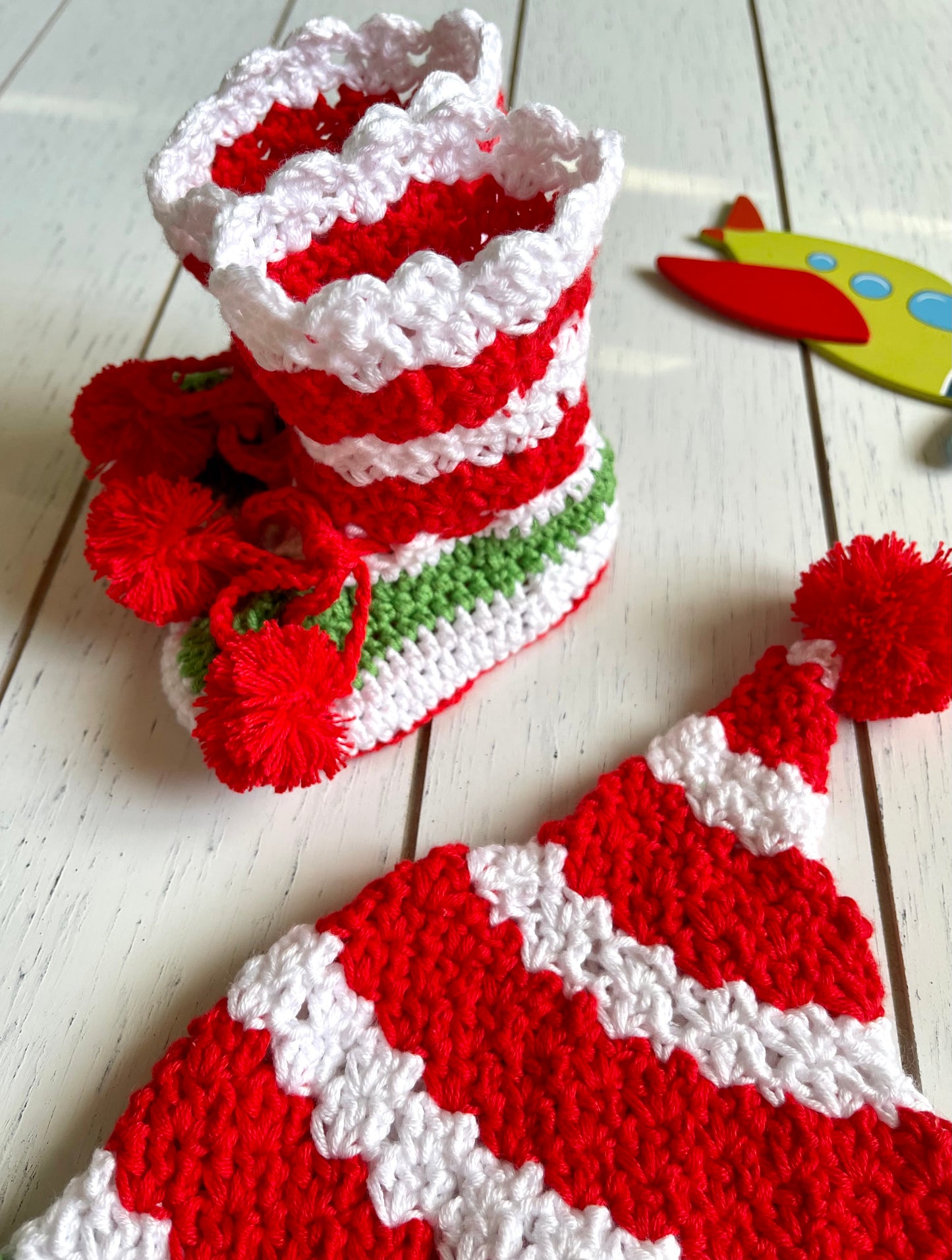 Holiday Green Red & White Boy or Girl Overalls Outfit Set