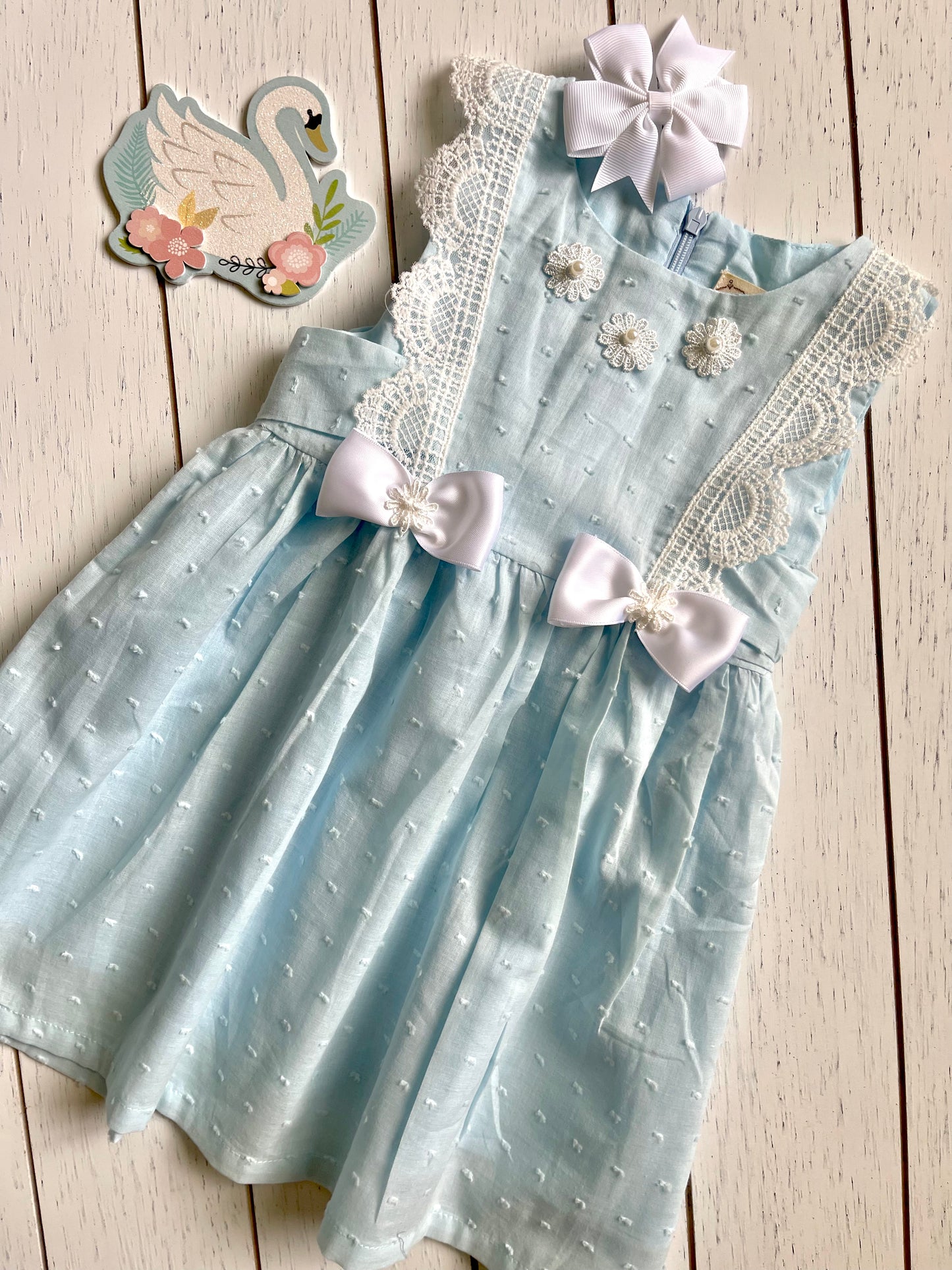 Sky Blue Bow Girl Dress