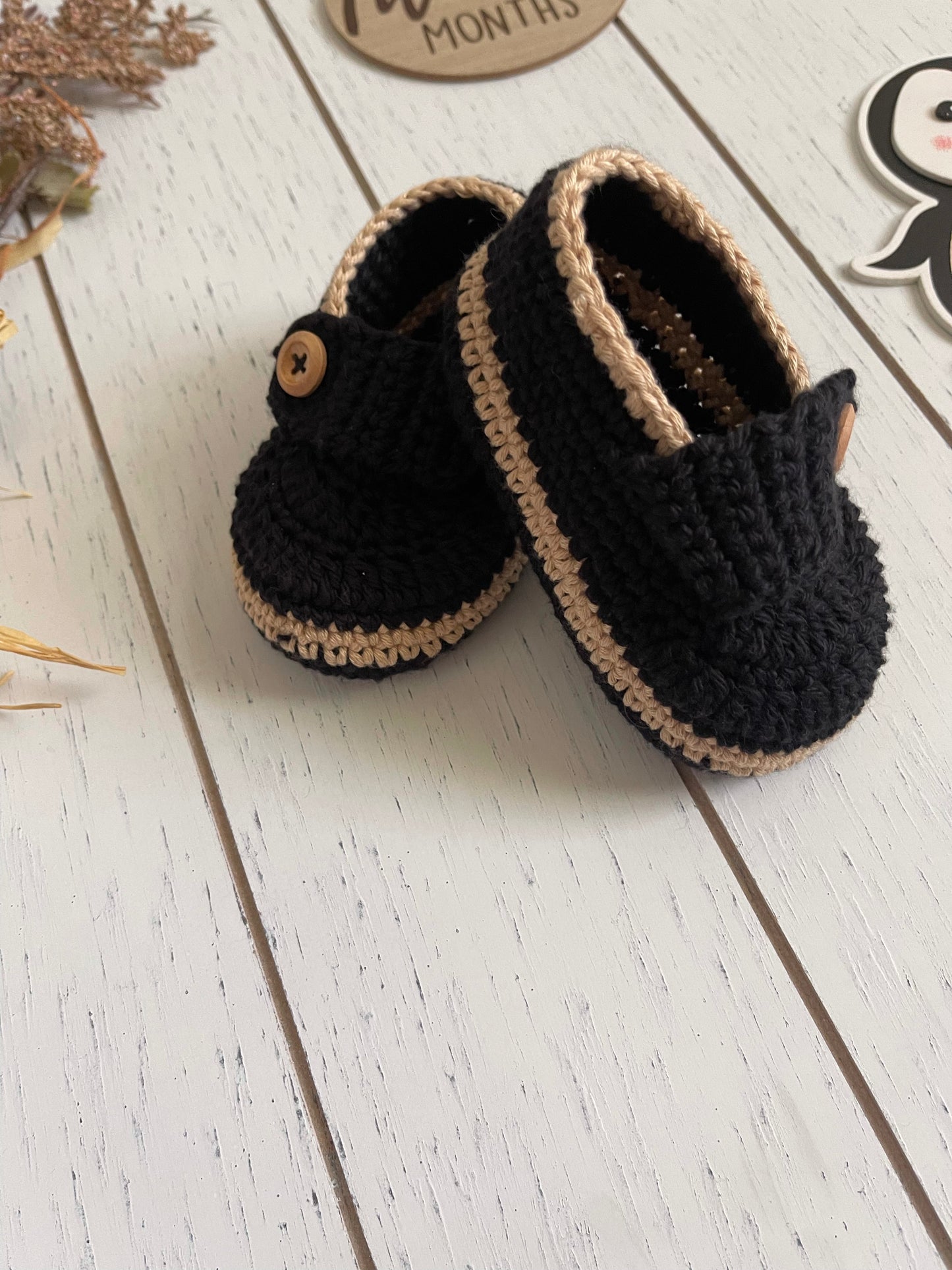 Black & Kaki Crochet Boy Overalls Outfit Set